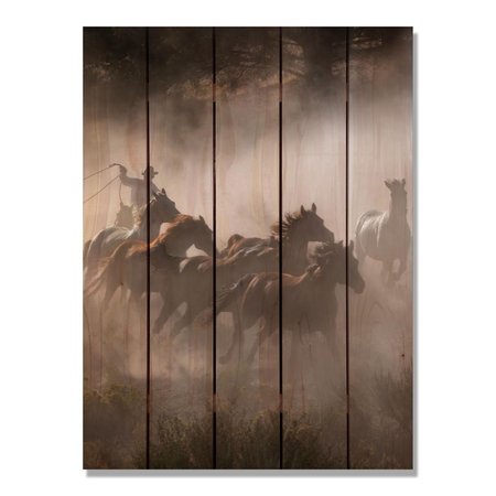 RICKI&APOSS RUGS 28 x 36 in. Raw Hide Inside & Outside Cedar Wall Art RI264297